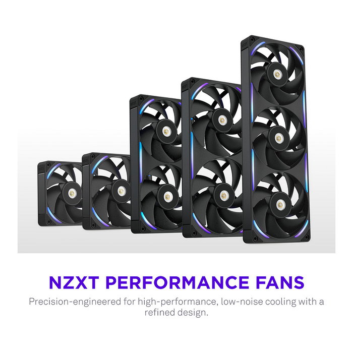 NZXT F240X RF-U24PN-B1 Ventilador RGB de 240mm (12cm) Negro, FDB, 3100 RPM, 104 CFM, 7.53 mmH2O, 41 dB