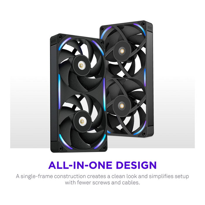 NZXT F240X RF-U24PN-B1 Ventilador RGB de 240mm (12cm) Negro, FDB, 3100 RPM, 104 CFM, 7.53 mmH2O, 41 dB