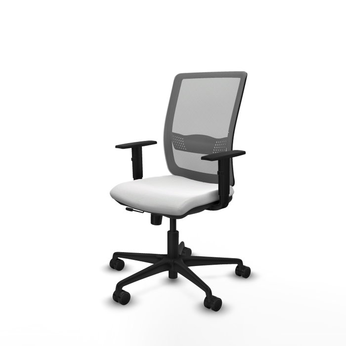 PIQUERAS Y CRESPO Silla de oficina Haches con mecanismo Sincro/Traslack, Blanco y Gris