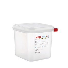 Araven Cubeta GN 1/6 150 mm Polipropileno para Transporte y Almacenaje 2.6 Litros - 176 mm Largo x 162 mm Ancho x 150 mm Alto