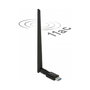DeLOCK 12535 Adaptador Wifi USB 3.0 Dual Band 802.11ac Wi-Fi 5, 867 Mbps + 300 Mbps, Antena Externa RP-SMA, Negro