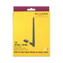 DeLOCK 12535 Adaptador Wifi USB 3.0 Dual Band 802.11ac Wi-Fi 5, 867 Mbps + 300 Mbps, Antena Externa RP-SMA, Negro