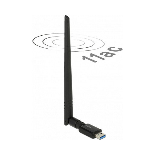 DeLOCK 12535 USB Dualband WLAN ac/a/b/g/n Stick 867 + 300 Mbps con antena externa DeLOCK 12535 USB Dualband WLAN ac/a/b/g/n Stick 867 + 300 Mbps con antena externa