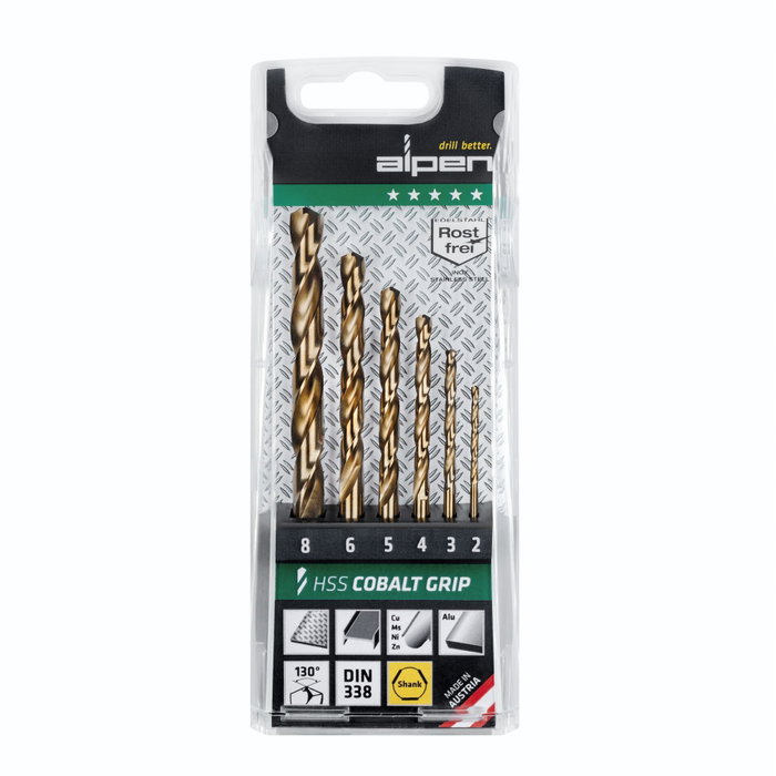Alpen Set de Brocas HSS Cobalt TM 6, 2-3-4-5-6-8 mm