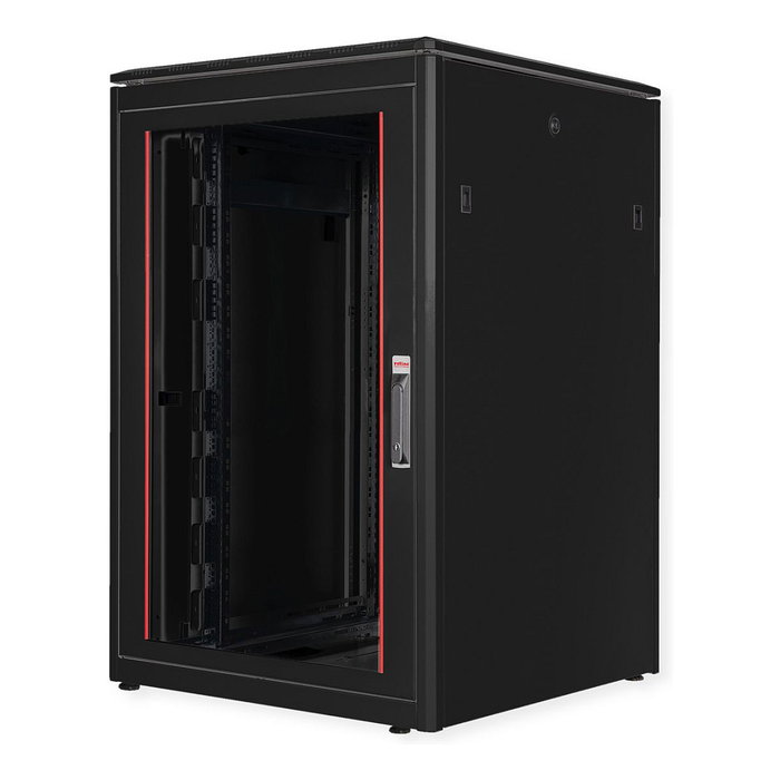 ROLINE Armario Rack de Red 19 Pulgadas 22U, 800x800 mm, Puerta de Cristal Negra, 600 kg de Capacidad, para Montaje Independiente ROLINE Armario Rack de Red 19 Pulgadas 22U, 800x800 mm, Puerta de Cristal Negra, 600 kg de Capacidad, para Montaje Independiente