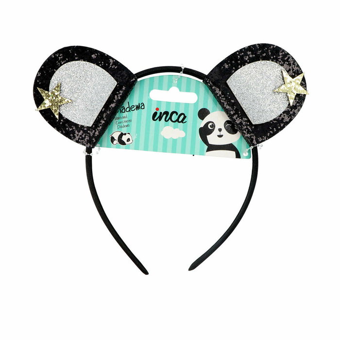 Inca Diadema para Niñas Panda con Orejas y Estrella Brillantina, Accesorio para el Pelo, 1 unidad Inca Diadema para Niñas Panda con Orejas y Estrella Brillantina, Accesorio para el Pelo, 1 unidad