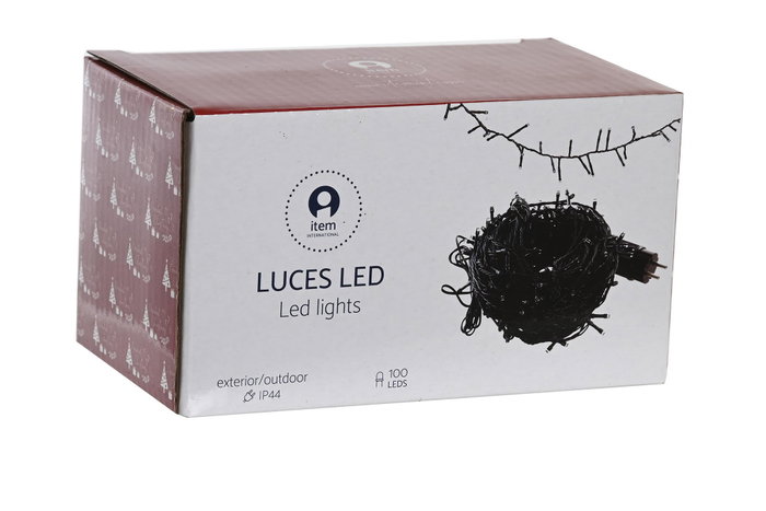 DKD Home Decor Luces LED de 100 Bombillas, Pack de 2, Blanco y Amarillo, IP44