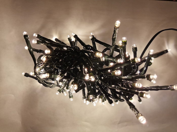 DKD Home Decor Luces LED de 100 Bombillas, Pack de 2, Blanco y Amarillo, IP44