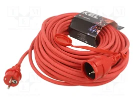 KEL Prolongador de alimentación H05RR-F 3G1,5mm2 25m rojo
