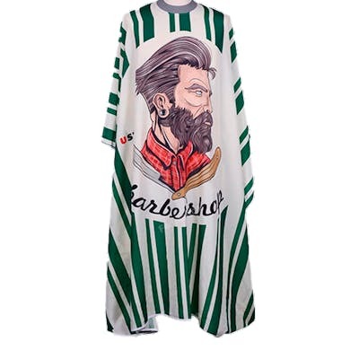 Bifull Capa de Corte Seda Cuello de Silicona Verde Barber Hipster