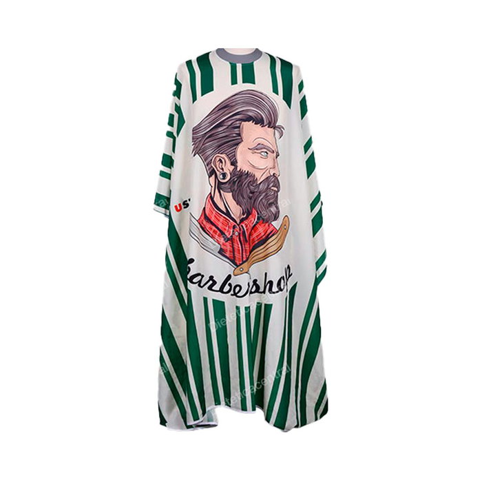 Bifull Capa de Corte Seda Cuello de Silicona Verde Barber Hipster