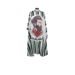 Bifull Capa de Corte Seda Cuello de Silicona Verde Barber Hipster