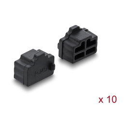 DeLOCK Cubierta antipolvo para RJ45 hembra, 10 unidades, Negro