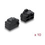DeLOCK Cubierta antipolvo para RJ45 hembra, 10 unidades, Silicona negra