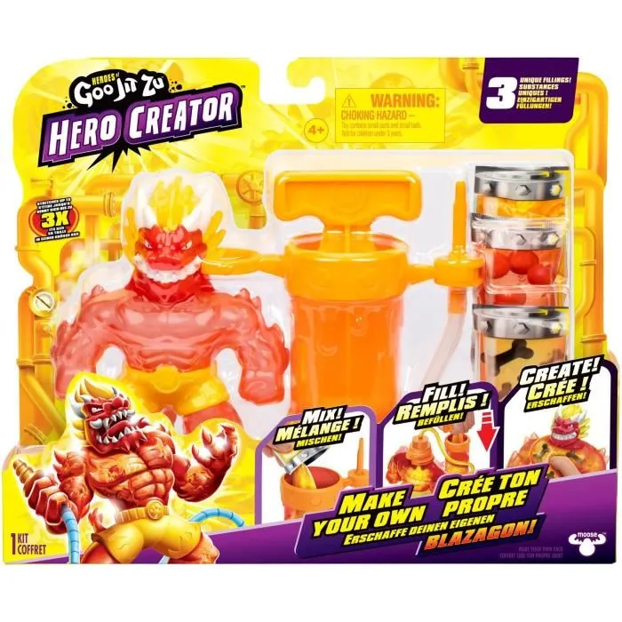 Heroes Of Goo Jit Zu Figura Hero Creator Blazagon 11cm - Kit de creación de texturas personalizadas HER0630996427859