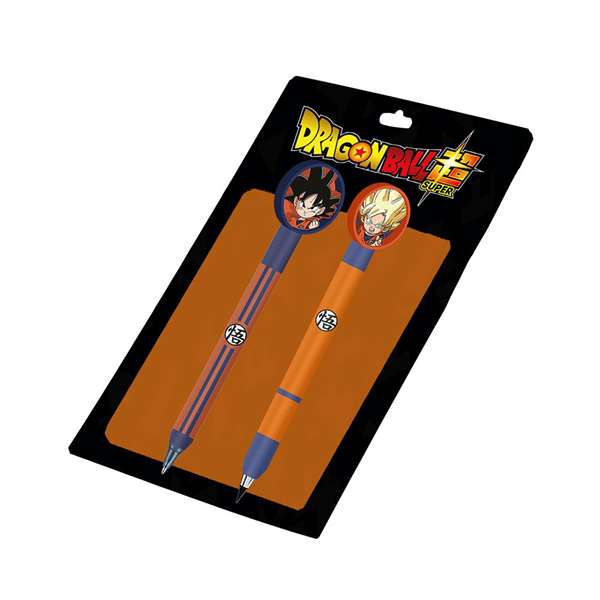 Karactermania Pack Bolígrafo Gel y Lápiz Borrable Dragon Ball Ultra Instinct con Figura 3D Tapa Giratoria, Lápiz Sin Tinta Metálico, Licencia Oficial, Caja Regalo, Niños 3+