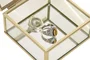 DKD Home Decor Joyero de Cristal y Metal con Flores Preservadas
