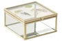 DKD Home Decor Joyero de Cristal y Metal con Flores Preservadas