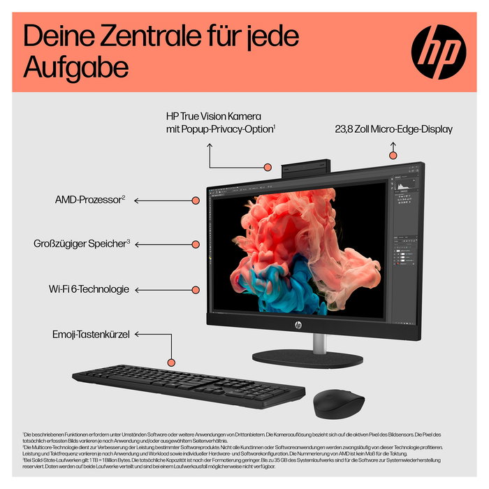HP AIO 24-cr0110ng 23,8" RYZ3 7320U | 8GB RAM | 512GB SSD | FreeDOS HP AIO 24-cr0110ng 23,8" RYZ3 7320U | 8GB RAM | 512GB SSD | FreeDOS