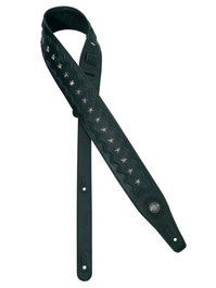 Correa Guitarra Gaucho Piel Negro/Estrellas Cromo