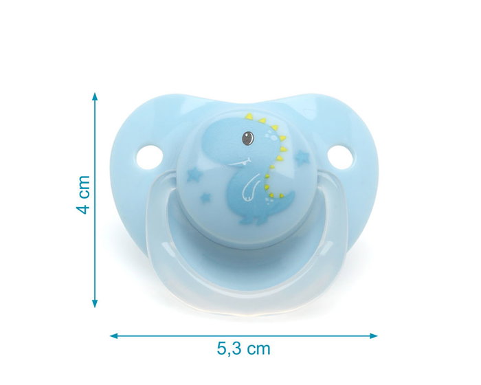 Set 2 Chupetes Ortodónticos Dino Azul + 6 Meses