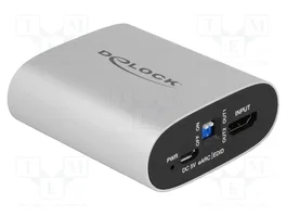 DeLOCK Extractor de audio HDMI 4K 60 Hz con eARC Plata