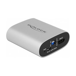 DeLOCK Extractor de audio HDMI 4K 60 Hz con eARC Plata
