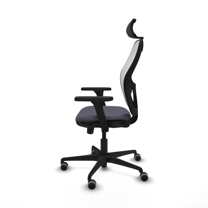PIQUERAS Y CRESPO Silla de oficina Jorquera con mecanismo Sincro/Traslack, Gris oscuro y Blanco