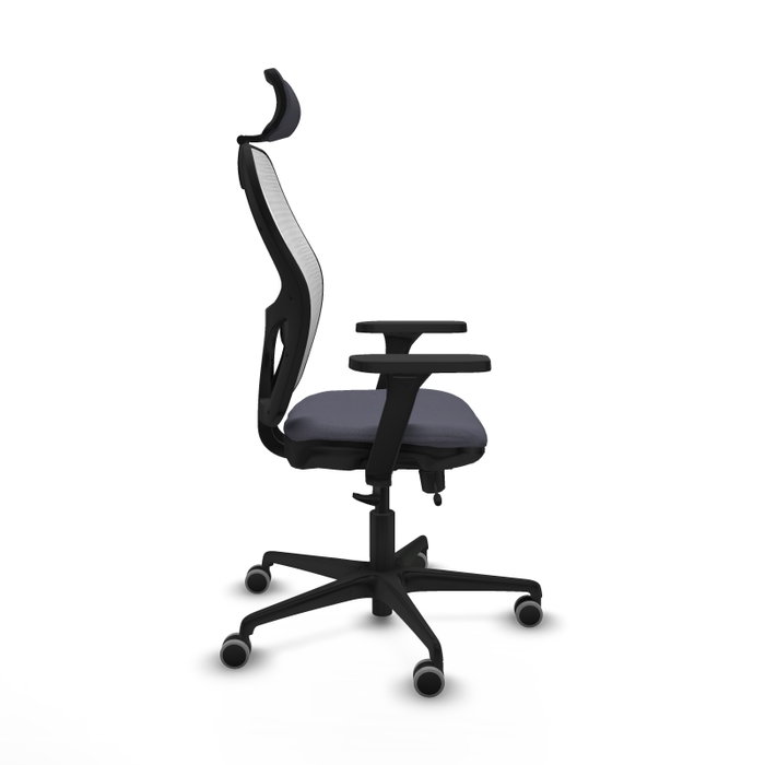 PIQUERAS Y CRESPO Silla de oficina Jorquera con mecanismo Sincro/Traslack, Gris oscuro y Blanco