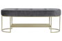DKD Home Decor Descalzadora de Poliéster y Metal en Terciopelo Gris y Dorado