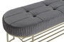 DKD Home Decor Descalzadora de Poliéster y Metal en Terciopelo Gris y Dorado