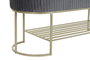 DKD Home Decor Descalzadora de Poliéster y Metal en Terciopelo Gris y Dorado