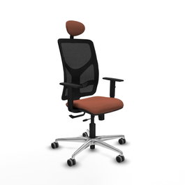 PIQUERAS Y CRESPO Silla de oficina Motilla con mecanismo Sincro/Traslack, Marrón y Negro