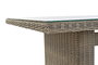 DKD Home Decor Mesa de Comedor para Terraza y Jardín, Set de 7 Piezas en Ratán Sintético y Acero con Cristal, Color Beige y Gris, Dimensiones 200 x 100 x 75 cm, Incluye Cojines