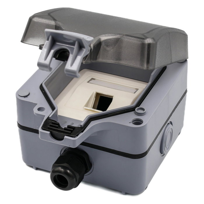 EQUIP Caja de distribución 1-Port Keystone sin blindaje outdoor gris EQUIP Caja de distribución 1-Port Keystone sin blindaje outdoor gris