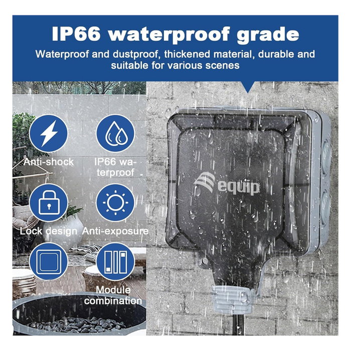 EQUIP Caja de distribución 1-Port Keystone sin blindaje outdoor gris EQUIP Caja de distribución 1-Port Keystone sin blindaje outdoor gris