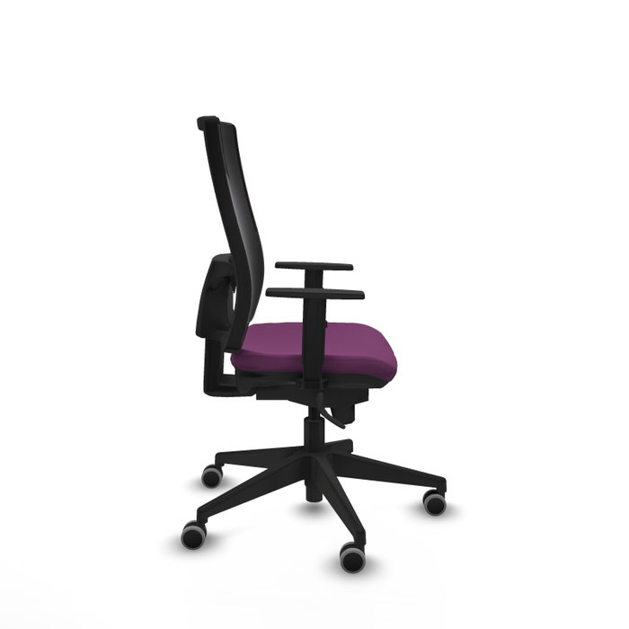 PIQUERAS Y CRESPO Silla de oficina Horna con mecanismo Sincro, Morado y Negro
