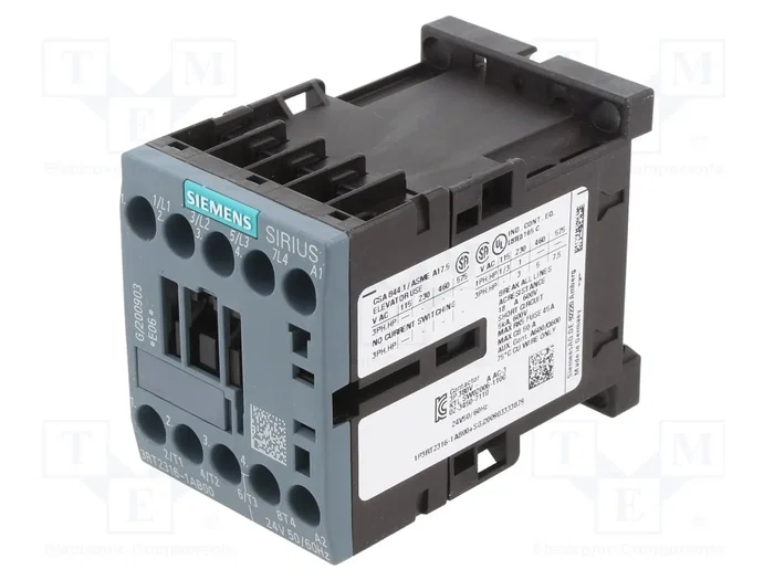 SIEMENS 3RT2316-1AB00 Contactor 4 polos 9A 24V AC SIEMENS 3RT2316-1AB00 Contactor 4 polos 9A 24V AC