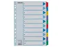 Esselte Separadores Numéricos Cartulina Mylar 1-10 Juego de 10 Separadores DIN A4 Multitaladro Multicolor