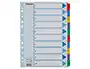 Esselte Separadores Numéricos Cartulina Mylar 1-10 Juego de 10 Separadores DIN A4 Multitaladro Multicolor