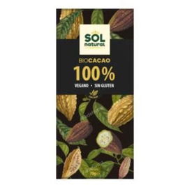 SOLNATURAL Chocolate Cacao Puro 100% Bio 70Gr
