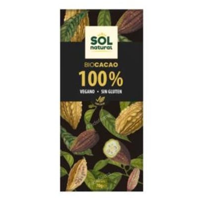 SOLNATURAL Chocolate Cacao Puro 100% Bio 70Gr SOLNATURAL Chocolate Cacao Puro 100% Bio 70Gr