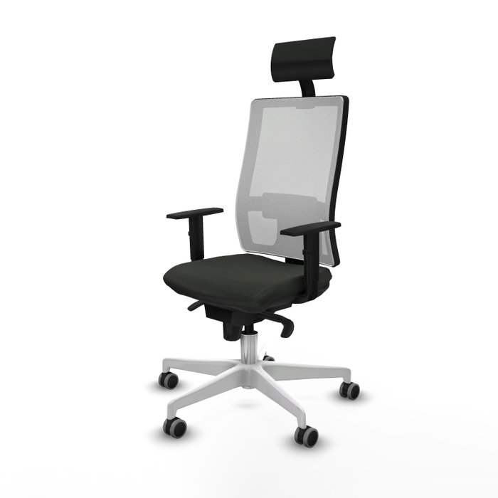 PIQUERAS Y CRESPO Silla de oficina Horna con mecanismo Sincro Negro/Blanco