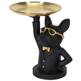Home Deco Factory Vaciabolsillos Bulldog Camarero Negro Escultura Decorativa Galerie 20x15xh21.5cm