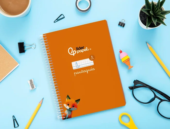 Liderpapel Cuaderno Espiral A5 Tapa Blanda 40 Hojas Cuadro Pautado 5mm Color Naranja