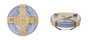 DKD Home Decor Set de 4 Platos de Porcelana Azul y Blanco 20x20x4 cm