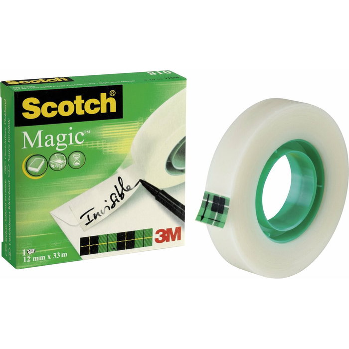 Scotch Cinta Adhesiva Magic Invisible 12 mm x 33 m