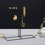 Aberto Design TK-006-B Organizador de Joyero de Metal Negro para Joyas con Compartimentos para Collares, Pulseras y Pendientes, 40x41x15 cm