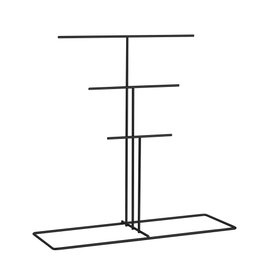 Aberto Design TK-006-B Organizador de Joyero de Metal Negro para Joyas con Compartimentos para Collares, Pulseras y Pendientes, 40x41x15 cm