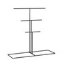 Aberto Design TK-006-B Organizador de Joyero de Metal Negro para Joyas con Compartimentos para Collares, Pulseras y Pendientes, 40x41x15 cm